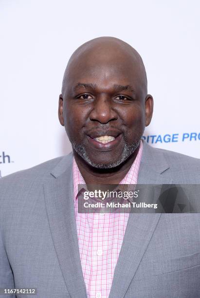 Olden Polynice attends the 19th annual Harold and Carole Pump Foundation Gala at The Beverly Hilton Hotel on August 09, 2019 in Beverly Hills,...