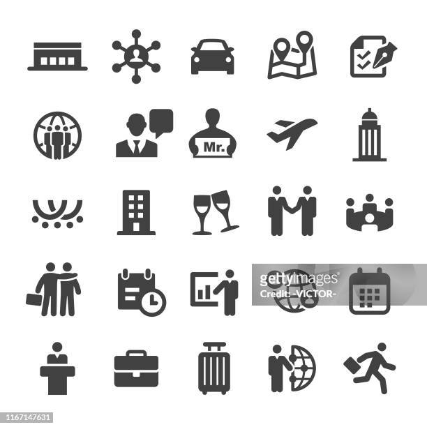 business trip icons - smart series - visit stock-grafiken, -clipart, -cartoons und -symbole