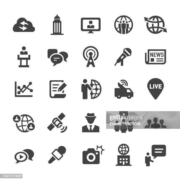 news reporter icons - smart series - black authors stock illustrations