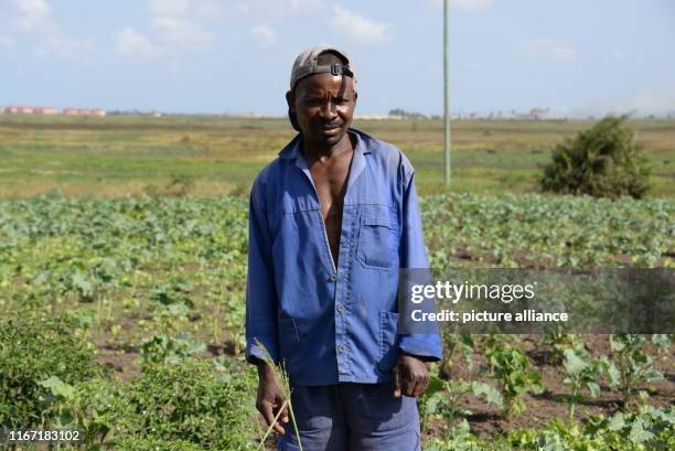 September 2019, Mozambique, Beira: Charles Grimo stands in front of his farmland near the city of Beira. The 44-year-old lost his entire harvest due...