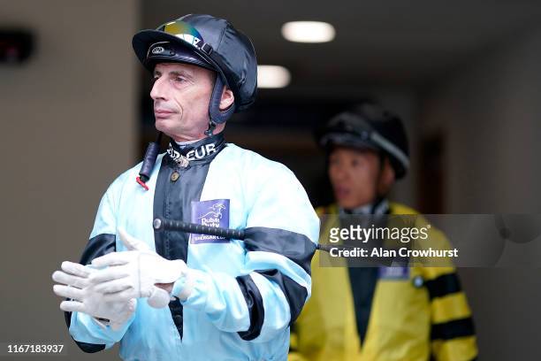 Gerald Mosse in the weighing room during the Dubai Duty Free Shergar Cup at Ascot Racecourse on August 10, 2019 in Ascot, England.
