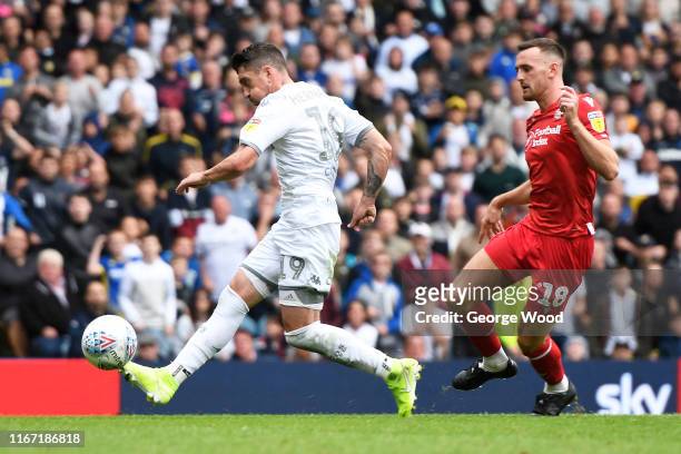 Pablo Hernandez of Leeds United scores his teams first goal of the match during the Sky Bet Championship match between Leeds United and Nottingham...