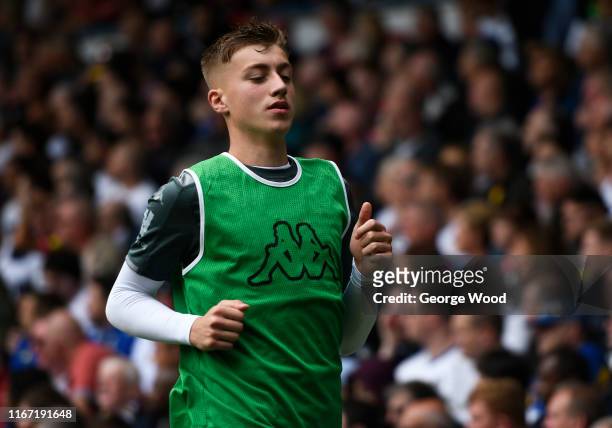 Jack Clarke of Leeds United during the Sky Bet Championship match between Leeds United and Nottingham Forest at Elland Road on August 10, 2019 in...