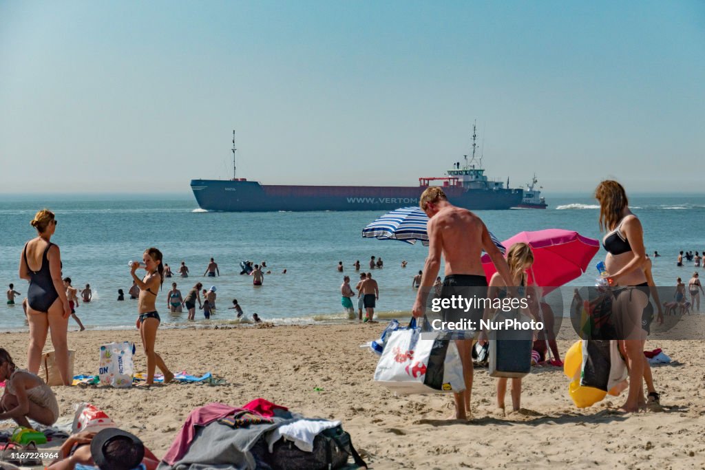 Daily life at Vlissingen beach in the Netherlands