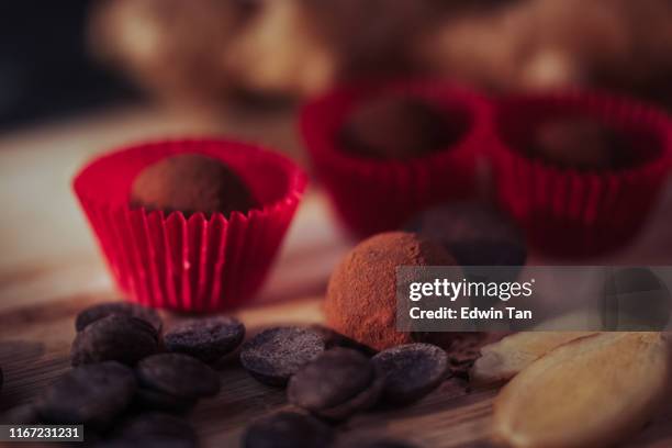 chocolate truffles - close up of chocolates for sale stock pictures, royalty-free photos & images