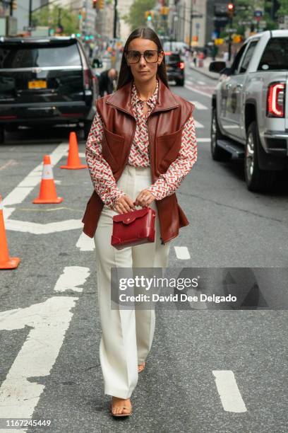 Guest attends the Vera Wang show part of New York Fashion Week at the The American Stock Exchange Building on September 10, 2019 in New York City.