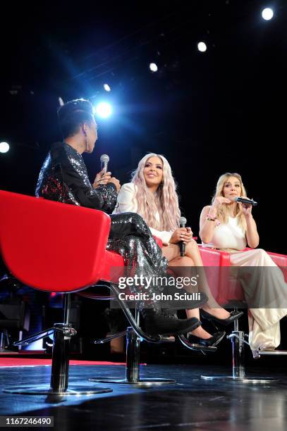 Louie Castro, Esmeralda Hernandez and Rosie Rivera speak onstage during Beautycon Festival Los Angeles 2019 at Los Angeles Convention Center on...