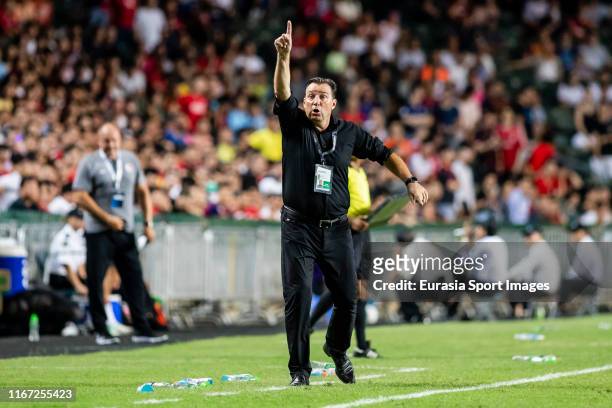 Head coach Marc Wilmots of IR Iran gestures during the FIFA World Cup Asian Qualifier 2nd Round match between Hong Kong and IR Iran at Hong Kong...