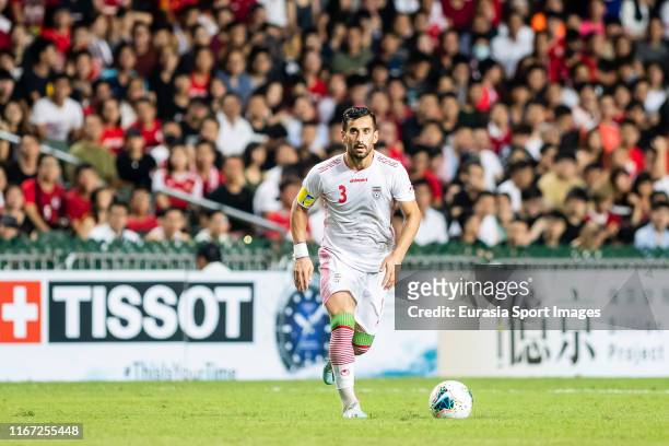 Ehsan Haji Safi of IR Iran in action during the FIFA World Cup Asian Qualifier 2nd Round match between Hong Kong and IR Iran at Hong Kong Stadium on...