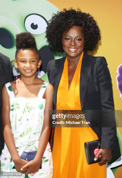 Genesis Tennon and Viola Davis attend the Los Angeles Premiere Of Sony's "The Angry Birds Movie 2" held at Westwood Regency Theater on August 10,...