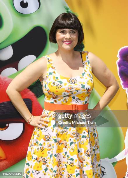 Rebekka Johnson attends the Los Angeles Premiere Of Sony's "The Angry Birds Movie 2" held at Westwood Regency Theater on August 10, 2019 in Los...