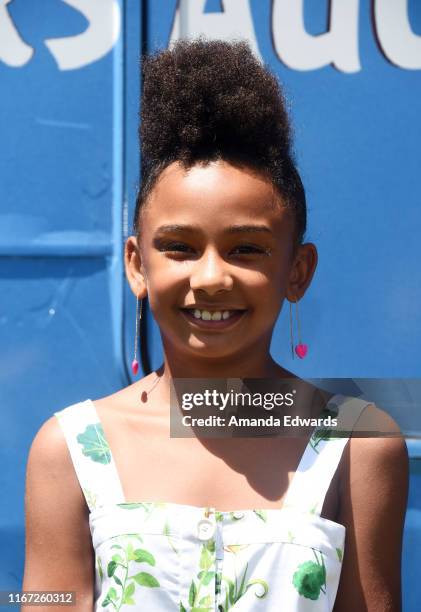 Genesis Tennon arrives at the premiere of Sony's "The Angry Birds Movie 2" on August 10, 2019 in Los Angeles, California.