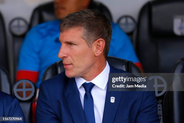 Martin Palermo, Head Coach of Pachuca gestures prior the 4th round match between Queretaro and Pachuca as part of the Torneo Apertura 2019 Liga MX at...