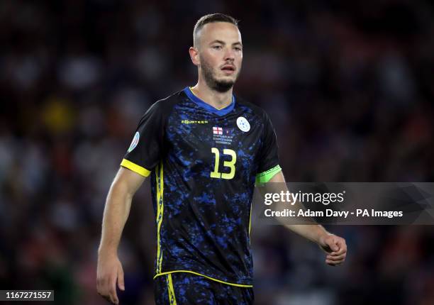 Kosovo's Amir Rrahmani during the UEFA Euro 2020 qualifying, Group A match at St Mary's, Southampton.