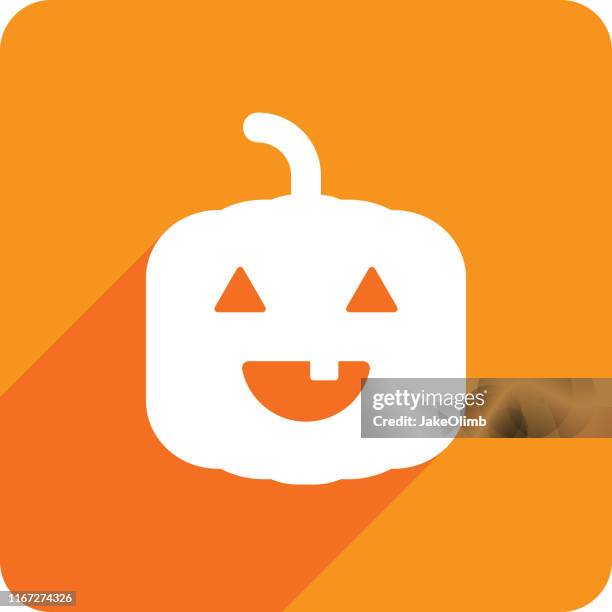 cute jack o lantern icon silhouette - pumpkin face vector stock illustrations