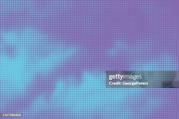stockillustraties, clipart, cartoons en iconen met kleurrijke halftone patroon abstracte achtergrond suggereert wolken - digital composite