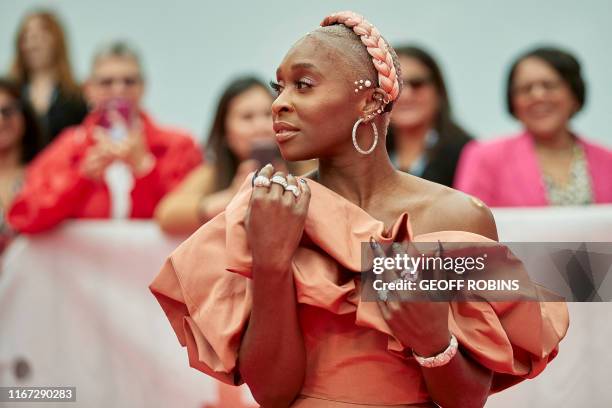 British actress Cynthia Erivo attends the "Harriet" premiere during the 2019 Toronto International Film Festival at Roy Thomson Hall on September 10,...