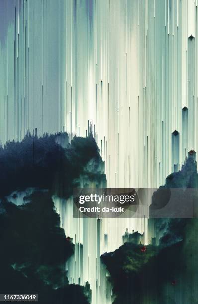 surreal background art poster. pixel sorting technique - weird art stock pictures, royalty-free photos & images