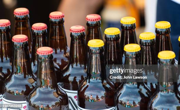 beer bottles - craft beer festival stock pictures, royalty-free photos & images