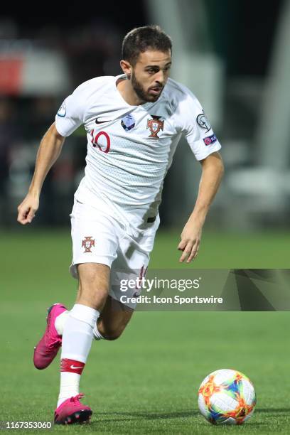 Midfielder Bernardo Silva of Portugal National Team during UEFA EURO 2020 Qualifying match between Lithuania and Portugal on September 10 2019, at...