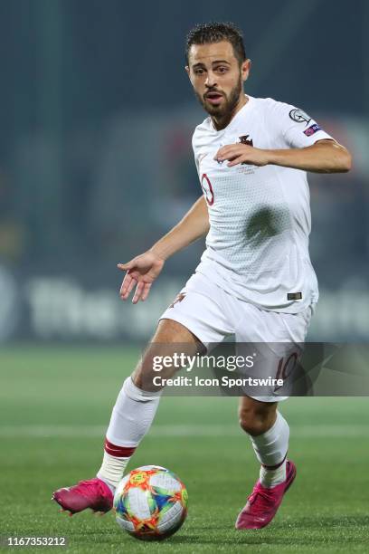 Midfielder Bernardo Silva of Portugal National Team during UEFA EURO 2020 Qualifying match between Lithuania and Portugal on September 10 2019, at...