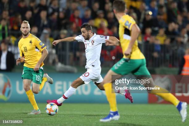 Midfielder Bernardo Silva of Portugal National Team during UEFA EURO 2020 Qualifying match between Lithuania and Portugal on September 10 2019, at...