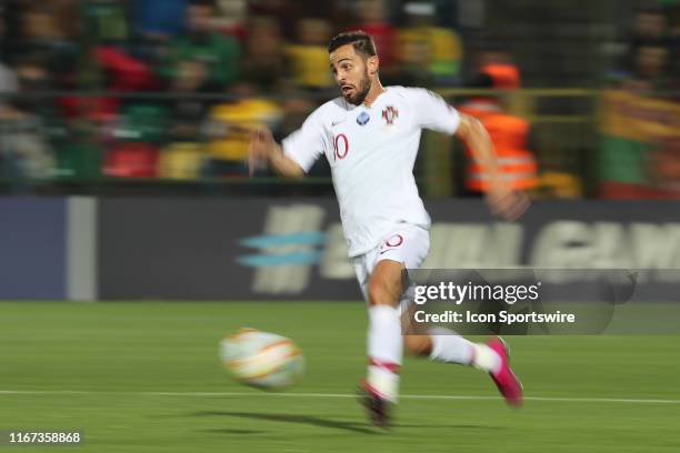 Midfielder Bernardo Silva of Portugal National Team during UEFA EURO 2020 Qualifying match between Lithuania and Portugal on September 10 2019, at...