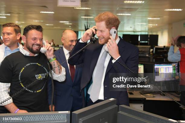 Prince Harry, The Duke of Sussex, representing Invictus attends BGC Charity Day at One Churchill Place on September 11, 2019 in London, England.