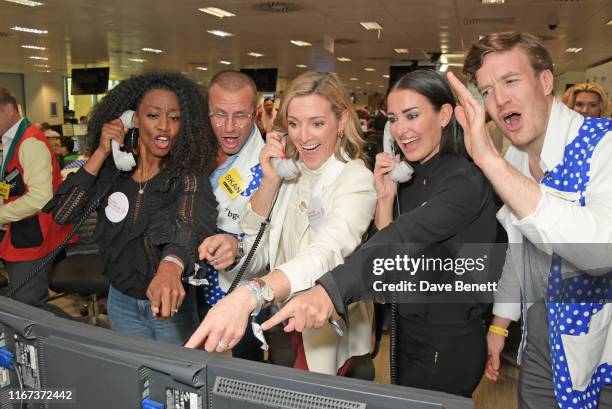 Beverley Knight, Gabby Logan and Kirsty Gallacher, all representing Muscular Dystrophy UK, attend BGC Charity Day at One Churchill Place on September...