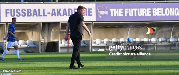 September 2019, Berlin, Charlottenburg-Wilmersdorf: Andreas Neuendorf, head coach of the U23 regional league team of Hertha BSC since summer 2019,...