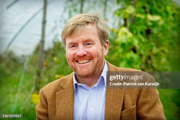 King Willem-Alexander of The Netherlands visits the Herenboeren Wilhelminapark cooperative farmers on September 11, 2019 in Boxtel, Netherlands. At...