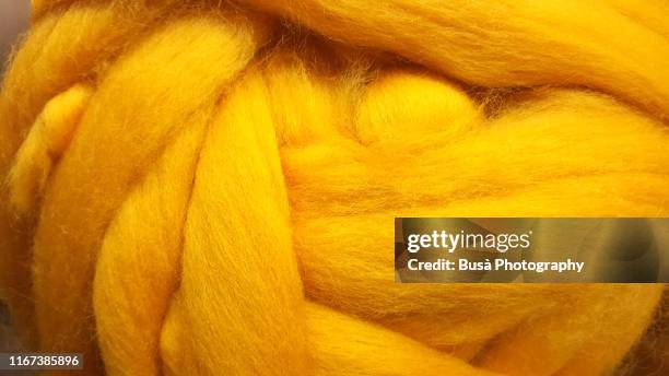 closeup of thick colorful wool yarn - wool fotografías e imágenes de stock