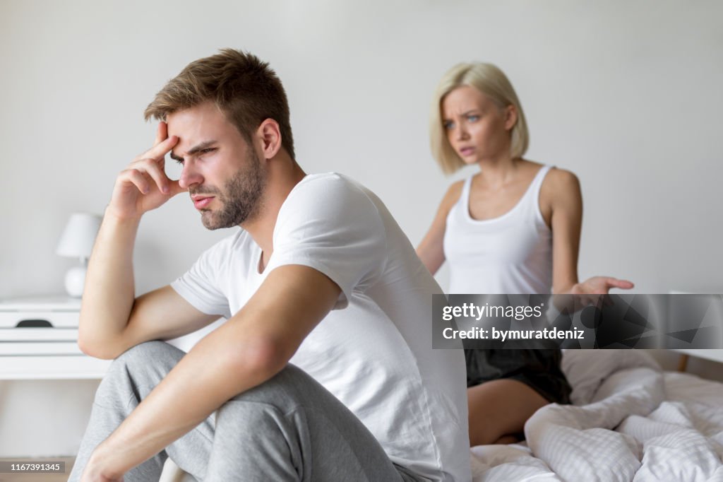 Married couple arguing