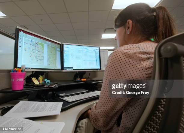 An analyst reviews shooting data in the Salt Lake area at Utah's Statewide Information & Analysis Center on September 11, 2019 in Salt Lake City,...