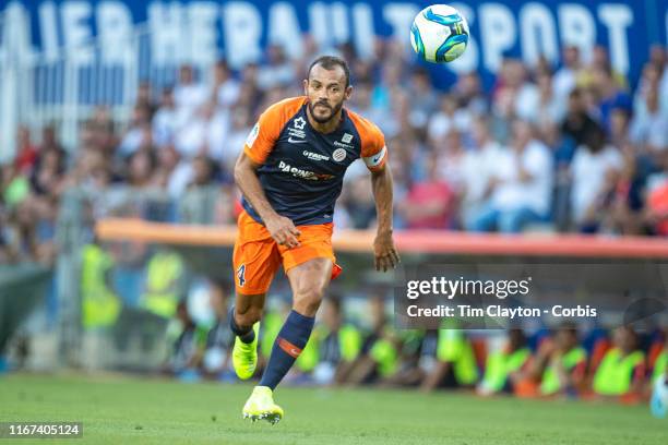 August 10: Vitorino Hilton of Montpellier in action during the Montpellier Vs Stade Rennes, French Ligue 1 regular season match at Stade de la Mosson...