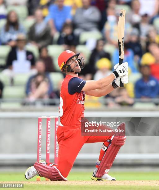 Dane Vilas of Lancashire Lightning bats during the Vitality Blast match between Birmingham Bears and Lancashire Lightning at Edgbaston on August 11,...