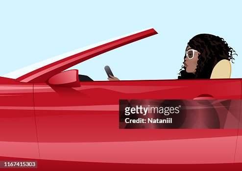 36 Black Woman Driving Car High Res Illustrations - Getty Images