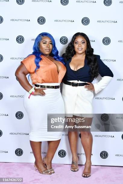 Bre Collins and Angie Nwandu attend Beautycon Festival Los Angeles 2019 at Los Angeles Convention Center on August 11, 2019 in Los Angeles,...