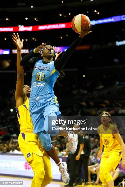 Guard Kahleah Copper of the Chicago Sky goes up for a shot during a game against the Los Angeles Sparks at Staples Center on August 11, 2019 in Los...