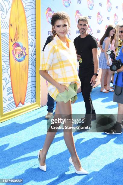 Zendaya attends FOX's Teen Choice Awards 2019 on August 11, 2019 in Hermosa Beach, California.