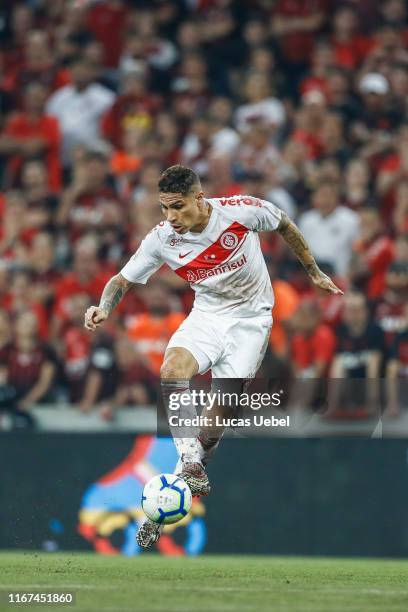 Paolo Guerrero of Internacional controls the ball during the match between Athletico PR and Internacional as part of Copa do Brasil Final, at Arena...