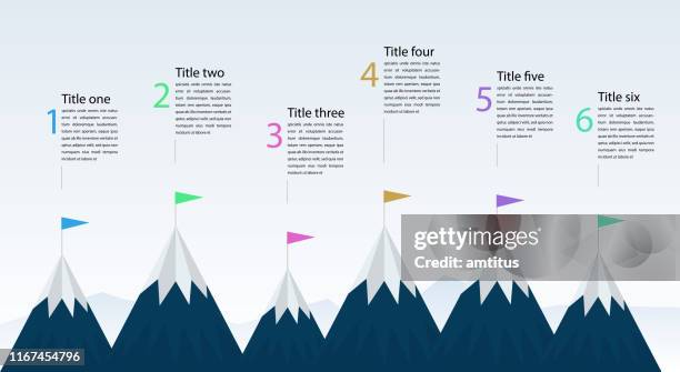 mountain infographics - milestone stock illustrations