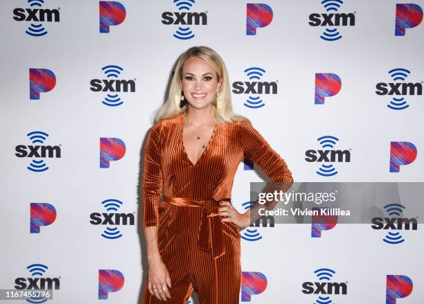 Carrie Underwood attends SiriusXM's Town Hall With Carrie Underwood Hosted By SiriusXM's Jenny McCarthy At The SiriusXM Studios on September 11, 2019...