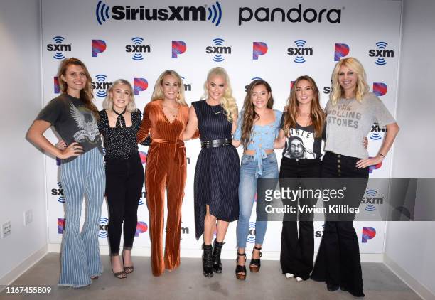 Jennifer Wayne, Madison Marlow, Carrie Underwood, Jenny McCarthy, Taylor Dye, Naomi Cooke and Hannah Mulholland attend SiriusXM's Town Hall With...