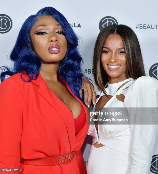 Megan Thee Stallion and Ciara attend Beautycon Festival Los Angeles 2019 at Los Angeles Convention Center on August 11, 2019 in Los Angeles,...