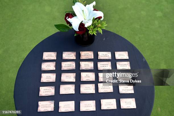 General view of the PGA Tour cards that were to be presented after the final round of the WinCo Foods Portland Open presented by KraftHeinz at...