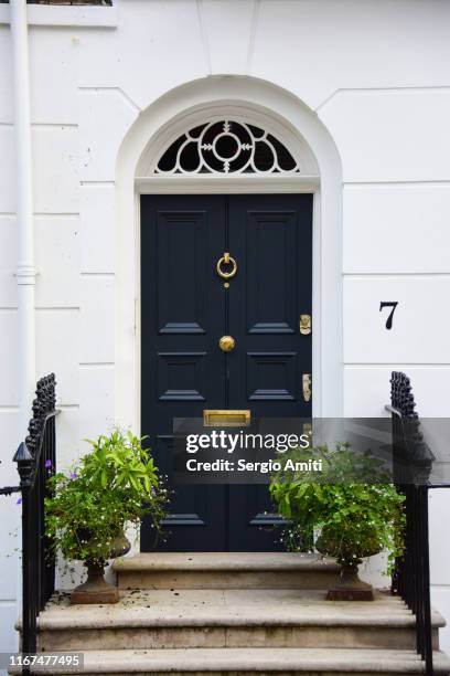 georgian door with fanlight frame - knightsbridge stock pictures, royalty-free photos & images