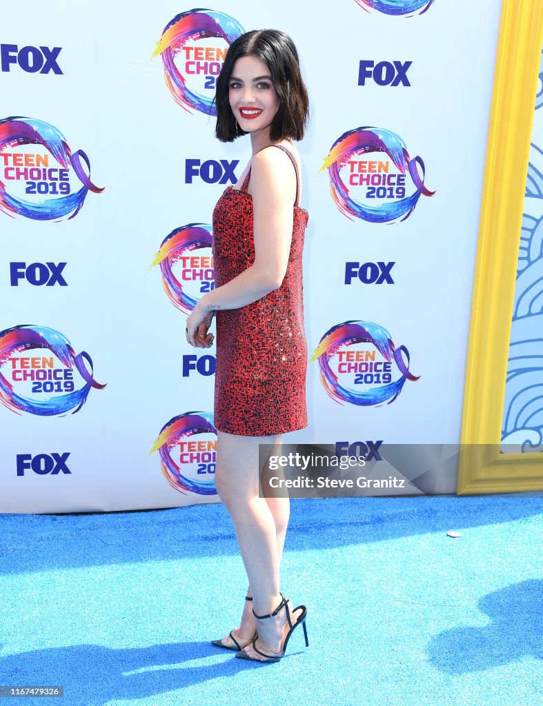 Lucy Hale arrives at the FOX's Teen Choice Awards 2019 on August 11