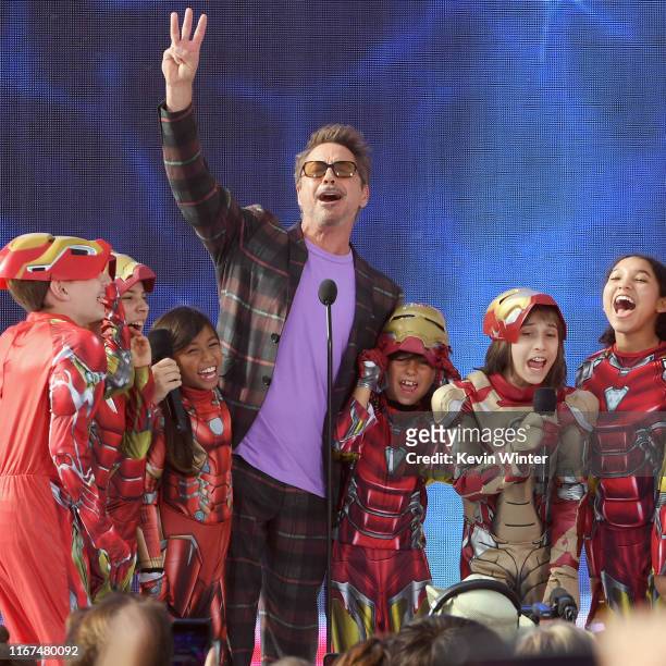 Robert Downey Jr. Accepts Choice Action Movie Actor Award for 'Avengers: Endgame' onstage during FOX's Teen Choice Awards 2019 on August 11, 2019 in...