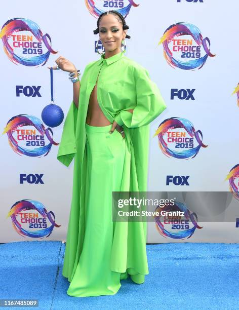 Megalyn Echikunwoke arrives at the FOX's Teen Choice Awards 2019 on August 11, 2019 in Hermosa Beach, California.